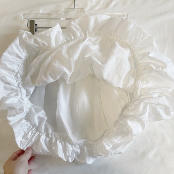 On 34th 100% Cotton White Bubbly Balloon Mini Skirt Large Stretch Waist Short - Picture 3 of 8